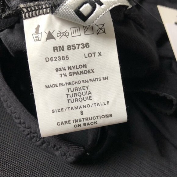 DKNY Women's Black One Piece Swimsuit with Belt - Picture 7 of 9